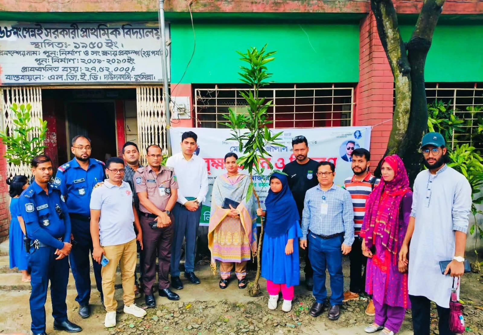 দাউদকান্দিতে নিসা'র উদ্যোগে বৃক্ষরোপণ ও ৩ শতাধিক শিক্ষার্থীর মাঝে চারা বিতরণ