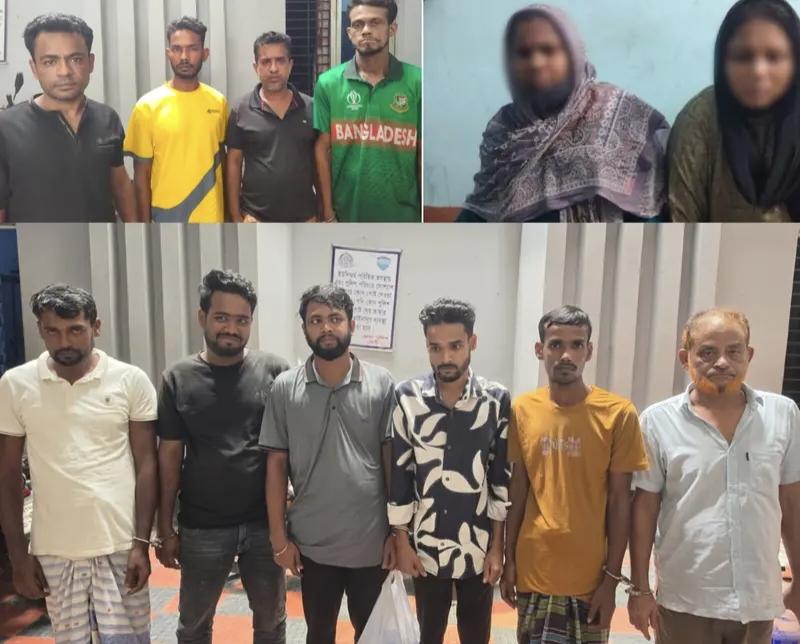 ফেনীতে হানি ট্রাপ চক্রের সক্রিয় সদস্য'সহ ১৮ আসামি গ্রেফতার